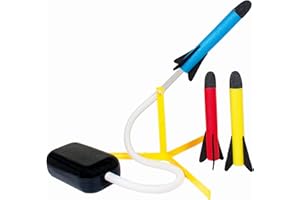 GÜNTHER FLUGSPIELE Paul Günther 1549 - Air Rocket Raketenspiel für Kinder, inkl. Fußpumpe und 3 Raketen aus Schaumstoff, lustiger Spielspaß in bunten Farben