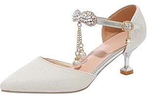 KKvoPiQ Kinderschuhe Elegant Mädchen High Heel Kleid Schuhe Performance Hochzeitsschuhe Glitzer Festliche Kleidschuhe Blumen Party Schuhe Mädchen Ballerina Strassstein Gespitzt Absatzschuhe