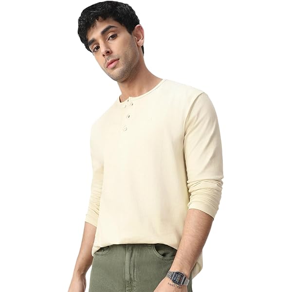 HOOUDO Men's T Shirt Short Sleeves Button Up Henley Tops Loose Cotton