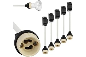 QTMMC 5 Pack GU10 Lamp Holder High Temperature Resistant GU10 Adapter 2A 250V Ceramic Lampb Bases Connector with Connection Terminal Box Socket for GU10 LED Bulbs Halogen Lamps Light Fitting