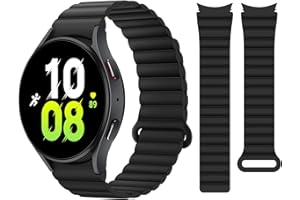 HITZEE Kompatybilny z paskiem Samsung Galaxy 7/FE/6 40 mm 44 mm/Galaxy Watch 6 Classic/Watch 5 / Watch 4, 20 mm magnetyczne paski silikonowe do Galaxy Watch 4 Classic/Watch 5 Pro