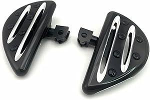 GYMARK GYMAKR Repose-pieds avant de moto pour Kawasaki Vulcan S 650 2015-2025 2015-2025 - Accessoires de marchepied de moto en aluminium (B-noir)