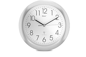 Mebus 52451 Funk-Wanduhr, Silber, Bunt, 25 cm