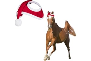 HIXNUG Santa Hat for Horse - Christmas Pet Costume, Santa Horse Hat, Winter Xmas Holiday Party Accessory