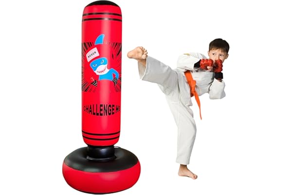 SUNSHINEMALL Sac de Frappe Lourd pour Les Enfants Boxe Dummy Gonflable Dinosaure Cool Fun Jouets pour Les garçons Cadeaux de Sport activités de Plein air Yard Games