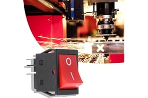 LANTRO JS Interruptor basculante 4 pines, 5pcs Interruptor on off, Interruptor basculante de barco a presión iluminado, 30A soldador máquina de soldadura de 4 pines Tipo de barco ON/OFF