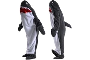HULG Shark Blanket,Manta De Dormir De Tiburón,Manta De Tiburón Usable,Manta De Una Pieza De Tiburón, Cosplay, Halloween, Disfraces de Carnaval