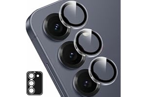 Jurqqer Kameraschutz für Samsung Galaxy S25, Kratzfest & Stabil, 9H HD Ultradünner Gehärtetes Glas, Kamera Schutz aus Aluminiumlegierung, Einfache Installation Transparent