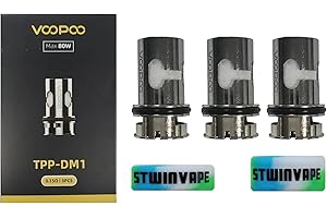 VOPOO for TPP Coils DM1 0.15ohm TPP X Pod 2 Maat Tank Mesh Coil Drag 3 TPP X Drag X S Plus Pro Argus GT II TPP DM1 Coils Kit Pack of 3