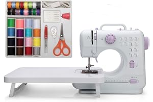 Phildim Mini Sewing Machine (Extension stand, Sewing Supplies set included) - Electric Overlock Sewing Machines - Small Household Sewing Handheld Tool PD-005-UK-A20