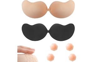 chimoo Soutien Gorge Adhesif, Soutien Gorge Dos Nu Soutiens Gorge AutoadhéSifs Invisible Réutilisable Soutien Gorge Invisible Remonte Sein Adhesif sans Bretelles pour Robes de Mariée de Soire