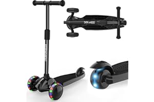 IMMEK Trottinette 3 Roues pour Enfants à partir de 2 à 8 Ans - Trottinette pour garçons et Filles avec 3 Roues LED PU - Hauteur du Guidon réglable et Poids Maximum de 50 kg