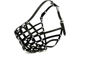 L&J Pets Uk Light leather Dog Muzzle for Dogue de Bordeaux and Bullmastiff and Other (Black Leather, DB1)