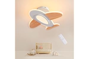 FANLG Luz de techo, Lámpara de habitación infantil, 40W 50cm Lámpara de avión regulable con mando a distancia, 3000K-6000K, Lámpara de arte de moderna para niños, dormitorio, salón