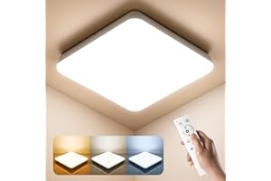 ‎BLNAN BLNAN LED Deckenleuchte Dimmbar 36W, Deckenlampe mit Fernbedienung, 3000K-6500K 3600lm für Wohnzimmer Schlafzimmer Kinderzimmer Badezimmer-Modern Eckig Weiß, 33cm