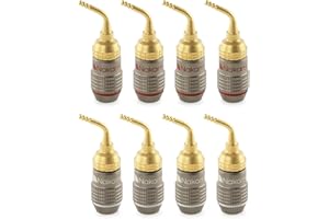 Nakamichi FanLock 24K Conector de clavija de 2mm chapado en oro 10 AWG - 18 AWG calibre 4 mm para Altavoces Amplificador Teatro en Casa Cable de Audio Hi-Fi Enchufe Banana, 8 piezas (4 pares)