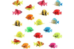 SSRDFU 20 sztuk plastikowa ryba akwariowa - sztuczna ryba w ruchu, realistyczna ozdoba ryb tropikalna ryba dla zabawek