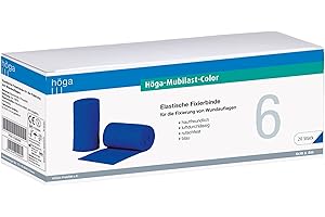 Höga höga-mubilast-Color Bandages élastique – La Peau – Très Élastique, 6 cm x 4 m, 1 pièce, bleu
