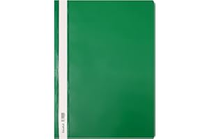 OFFICE CENTRE 5 x Green Clear Cover A4 Presentation Project Folders Hard Document File Organiser Holder Case 2 Prong Display