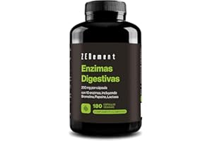 ZENEMENT Enzimas Digestivas - 10 Enzimas incluyendo Bromelina y Papaína, Alta Concentración - 200mg por Cápsula - 180 Cápsulas Veganas - Apto para Todo Tipo de Dietas - Sin Aditivos, Sin Gluten