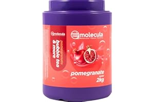 MOLECULA MOLECULA MOLEKULARNA FABRYKA SAMKU Original Popping Boba Fruit Pearls for Bubble Tea - 2 kg - Bez sztucznych barwników, prawdziwe soki owocowe - Mniej cukru - 100% wegańskie i bezglutenowe (GRANAT)