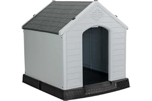 THINIA HOME Caseta de Resina para Perros 98,5x105x96,5cm | Caseta para Perros Grandes | 100% Reciclable y Ecológica | Interior y Exterior