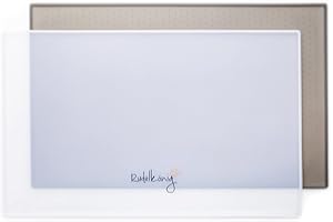 Rudelkönig Mata pod miskę dla psów i kotów - 48 x 30cm - antypoślizgowa silikonowa mata do karmienia - wodoodporna mata z krawędzią