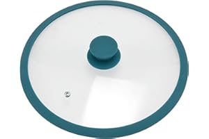bremermann Tapa de cristal con borde de silicona para ollas y sartenes de 28 cm (azul agua)