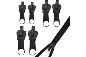 CZDTQ 6 PCS Zipper Repair Kit Universal, Fix A Zipper Metal Universal Zip, Instant Zippers Fix for 6 Sizes, for Repair Replacement Parts, Jackets Luggage Backpacks Jeans, Extension & Fixing Black