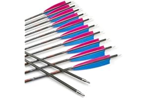 ACCMOS 28-33 Zoll Jagd Carbon Pfeil Spine 250 300 400 500 600 700 800 Bogenschießen Pfeile ID 6,2 mm 5 Zoll Truthahnfeder, für Erwachsene Jugend Recurve-Bogen Compoundbogen Schießen 12 St