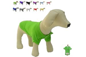 lovelonglong Basic Dog Polo Shirts Premium Cotton, Polo T-Shirts for Large Medium Small Dogs with a Two-button Collar Blank Color Green XL