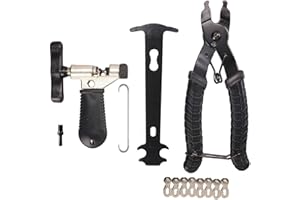 Petiouarnsze Kit De Reparación De Cadenas De Bicicleta, Herramienta para Cadenas, Alicates para Cadenas, Alicates para Cadenas Y 4 Pares De Remaches. Ideal para Reparar Cadenas De 6 A 12 Velocidades