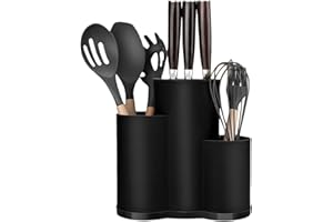 Ziyonix Blocs à Couteaux Vides Universel, Rangement Ustensiles Cuisine Support à Couteaux de Cuisine Détachable Range Couteaux avec Fentes pour Gain Place Couteaux