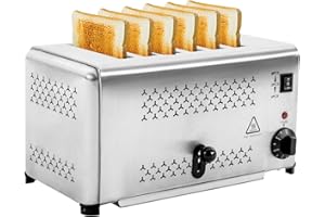 DUORUAMENG Brotbackmaschine 2400W 6-Scheiben-Brotbackmaschine,3 Toastmodi (2, 4 oder 6 Scheiben),Brotbackautomat fünf Zeitoptionen Um Den Gewünschten Toastgrad Zu Erreichen