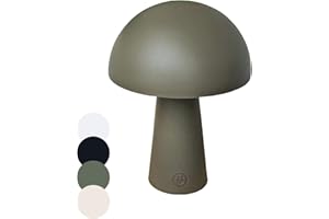 Coen Bakker LED Tischlampe Pilzform dimmbar IP44 USB 3 Lichtfarben Touch-Dimmer Innen & Außen Camping Balkon Terrasse Schlafzimmer, Farbe:Taupe