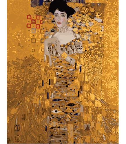 Artnapi Schilderen op nummer voor volwassenen met lijst, doe-het-zelf handgeschilderd, moeder en kind Gustav Klimt | Kit voor beginners en volwassenen | set inclusief acrylverf en penseel | 40 x 50 cm