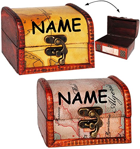sehr edel _ 3 tlg. Set – Schatzkiste / Schatztruhe – “ Nostalgie “ – aus Holz – Kiste & Truhe – z.B. für Geldgeschenke, Schatzsuche, Spardose, Hochzeit – Landkarte / Welt – Erde – Globus – Reise / Urlaub – Urlaubsreise / Trinkgeld – für Kinder & Erwachsende – kleine – stabil – Pirat Geld Piratenschatz – Piraten – Piratenschatztruhe – Truhen – Piratenkiste / Spieltruhe – Holzkiste - 7