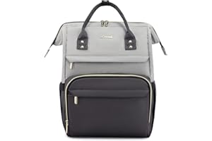 LOVEVOOK Zaino Porta PC Donna, Zaino per PC Portatile 15.6 Pollici, Zaino Laptop Donna, Zaino Donna Grigio e Grigio Scuro