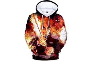 WINKEEY Uomo Manga Felpa con Cappuccio Anime Nezuko Cosplay Felpa con Cappuccio Tanjiro Inosuke Zenitsu Maglione Oversize Stampa 3D Moda Streetwear