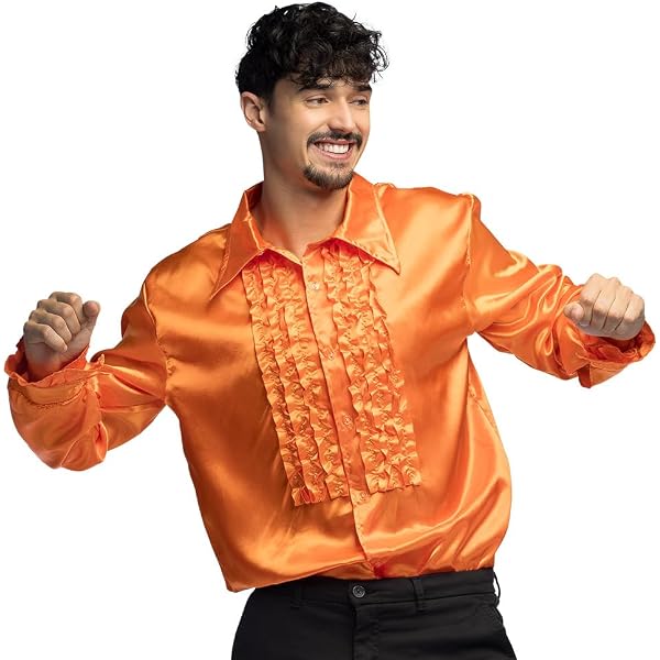 Boland Chemise Disco Or Brillant Homme - Chemise Manches Courtes Pailletée Pour Carnaval, Soirée Déguisée, Fête