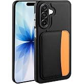 Aksesuarcim Samsung Galaxy A17 ile Uyumlu Kılıf Silikon Deri G&ouml;r&uuml;n&uuml;ml&uuml; C&uuml;zdan Kartlıklı Darbe Korumalı Yeni Tarz Kapak Siyah