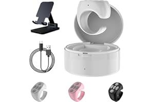 NNBWLMAEE Fingertip Wireless Bluetooth Remote Control, Remote Scrolling Ring, Comfortable Bluetooth Scrolling Ring, Remote Control Shutter/Clicker, Scroll Videos,Volume Control,for IOS Android (White)