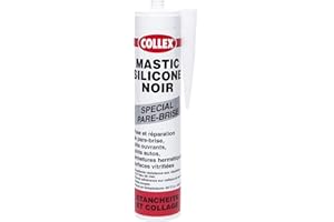 GEB Collex Mastic silicone noir spécial pare brise, toits ouvrants, joints autos - Résiste aux vibrations, à l'eau de mer et aux intempéries - 310ml
