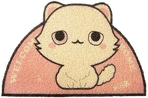 ENFILY 23.6x15in Pet Cats Litter Mat, Water Proof PVC Cute Feeding Mats, Non-Slip Pets Meal Eating Bowl Pad, Easy Clean Washable Pet Accessories (Different pupil cat)