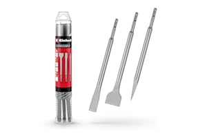 EINHELL ACCESSORIES Oryginalny 3-częściowy zestaw dłut Einhell SDS Plus, 250 mm (z dłutem spiczastym, płaskim dłutem o szerokości 20 mm i dłutem widełkowym o szerokości 40 mm, z wytrzymałej stali 40Cr do prac