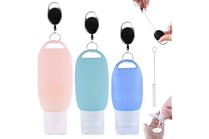 ENUTROF Tubka na karmę dla psa, do napełniania, tubka do treningu psa, 90/60/40 ml, 3 sztuki, silikonowe, zestaw butelek podróżnych, z karabińczykiem, do podróży, na świeżym powietrzu, kolor