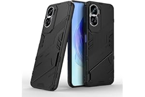UPLAI Funda para Honor 90 Lite 5G, Ultra Delgado Antigolpes Armadura Carcasa con Soporte Oculto, Duro PC + Suave TPU Duradero Estuche Caso.Negro