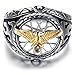Produktbild jajafook Jewelry Edelstahl Golden Eagle Hohl Hintergrund Ring für Herren Ringe