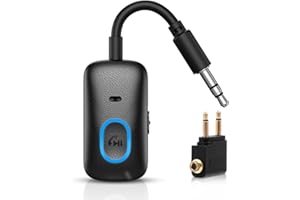OQIMAX Bluetooth 5.4 Transmitter Empfänger 2-in-1, Bluetooth Sender Klinke 3,5mm, Aux Blue-Tooth Adapter Audio Transmitter Receiver Kompatibel mit BT Kopfhörer, TV, Flugzeug, Auto, Fitnessgeräte