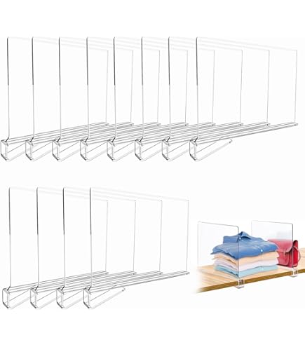 Homtone Lot De 8 Séparateurs D'étagère En Acrylique, Parfaits Pour Les